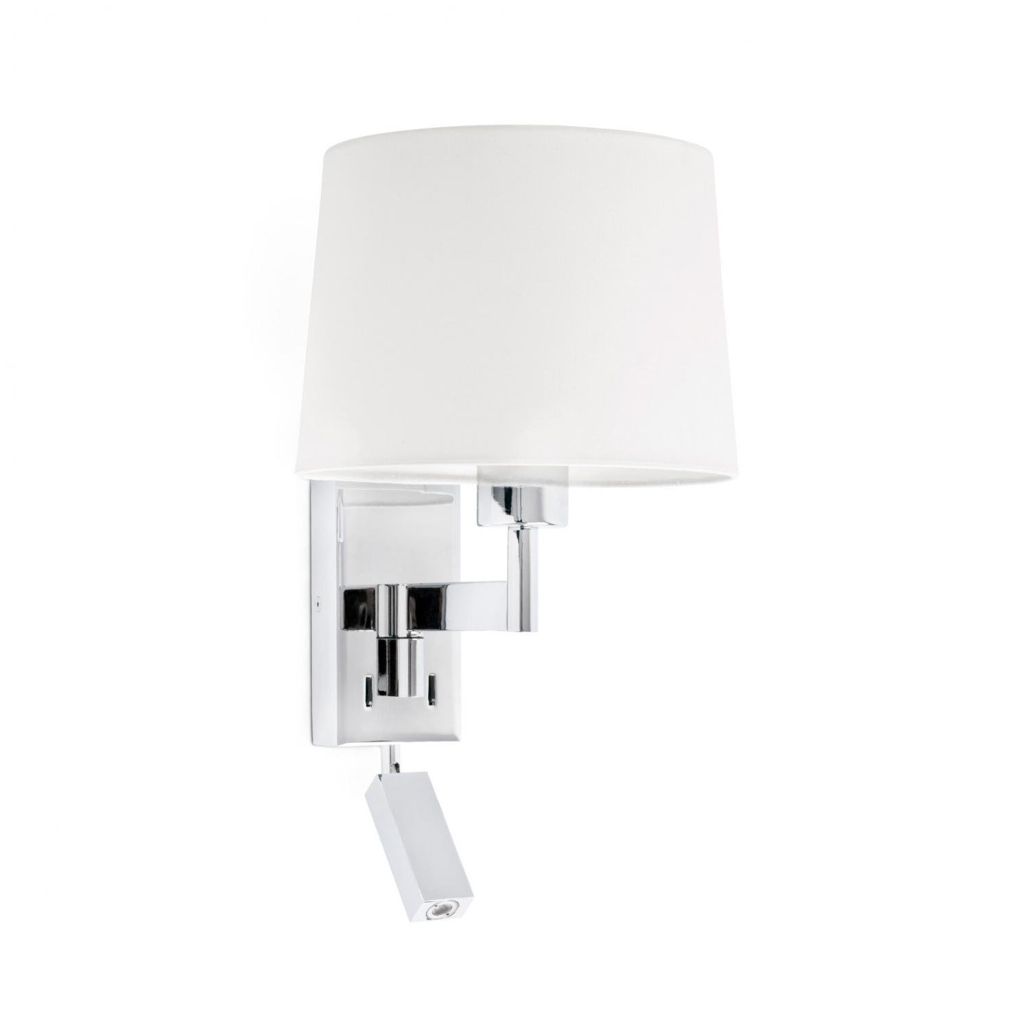 Levně FARO 68493-01 ARTIS chrom/bílá nástěnná lampa se čtecí lampičkou - FARO