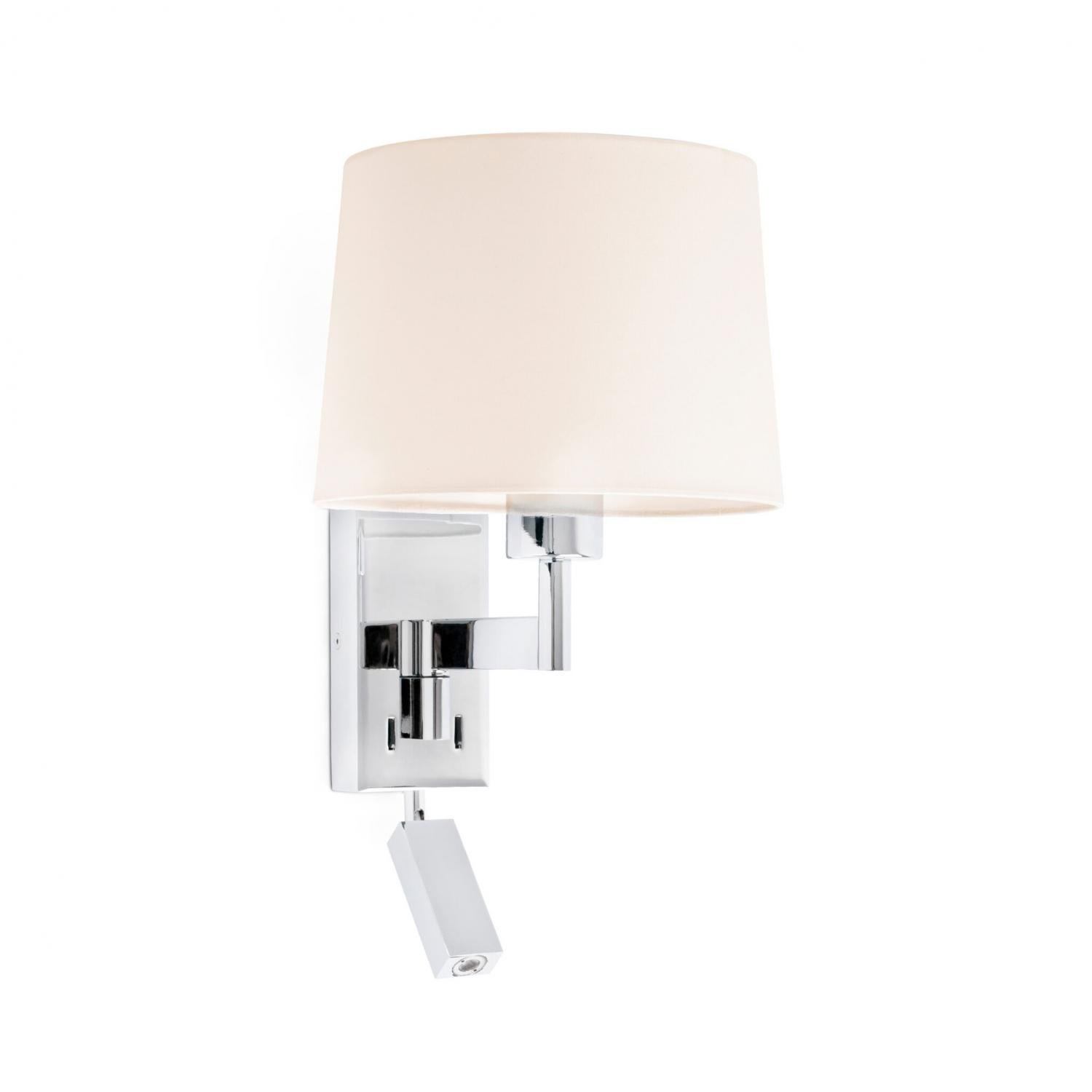 Levně FARO 68493-02 ARTIS chrom/béžová nástěnná lampa se čtecí lampičkou - FARO