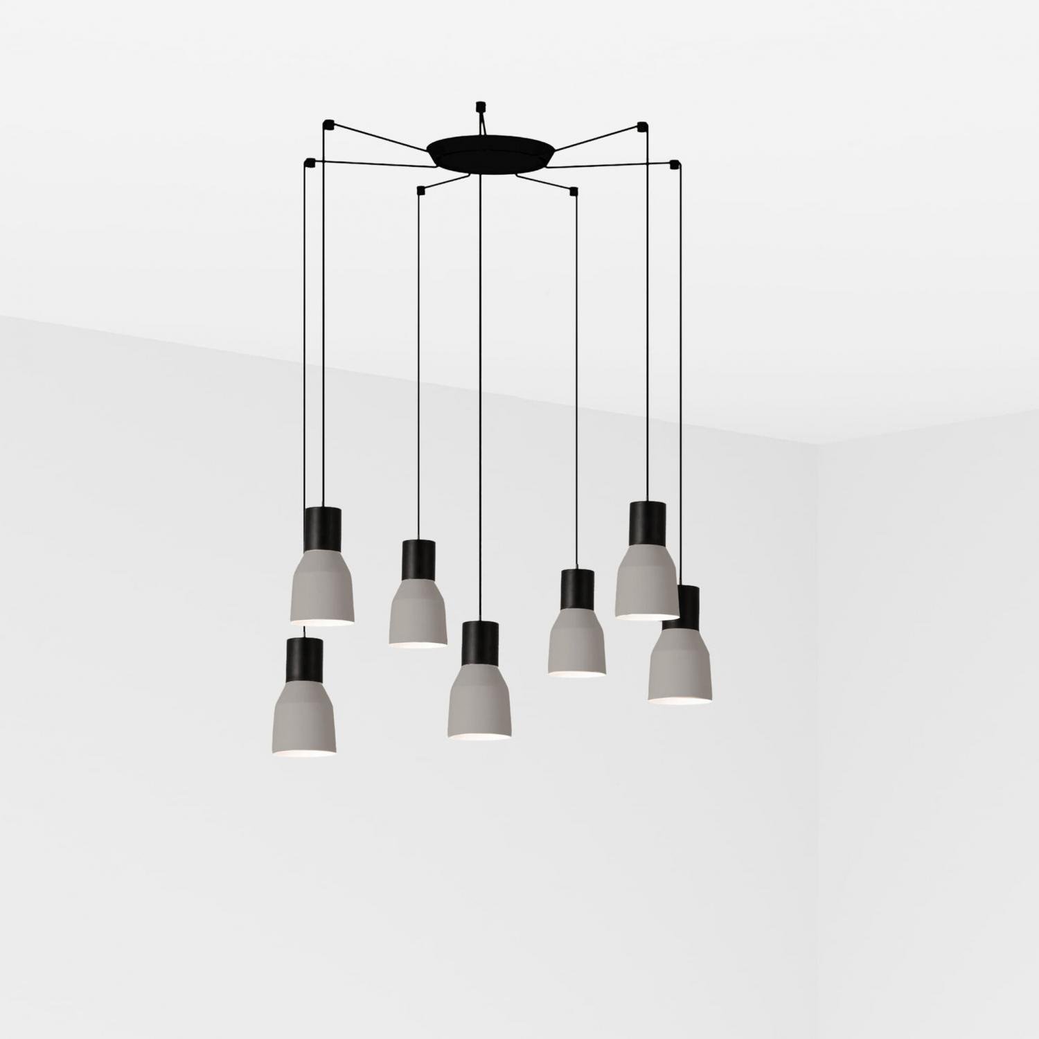 Levně FARO 68591-7L KOMBO 120 závěsné svítidlo, šedá, 7L - FARO