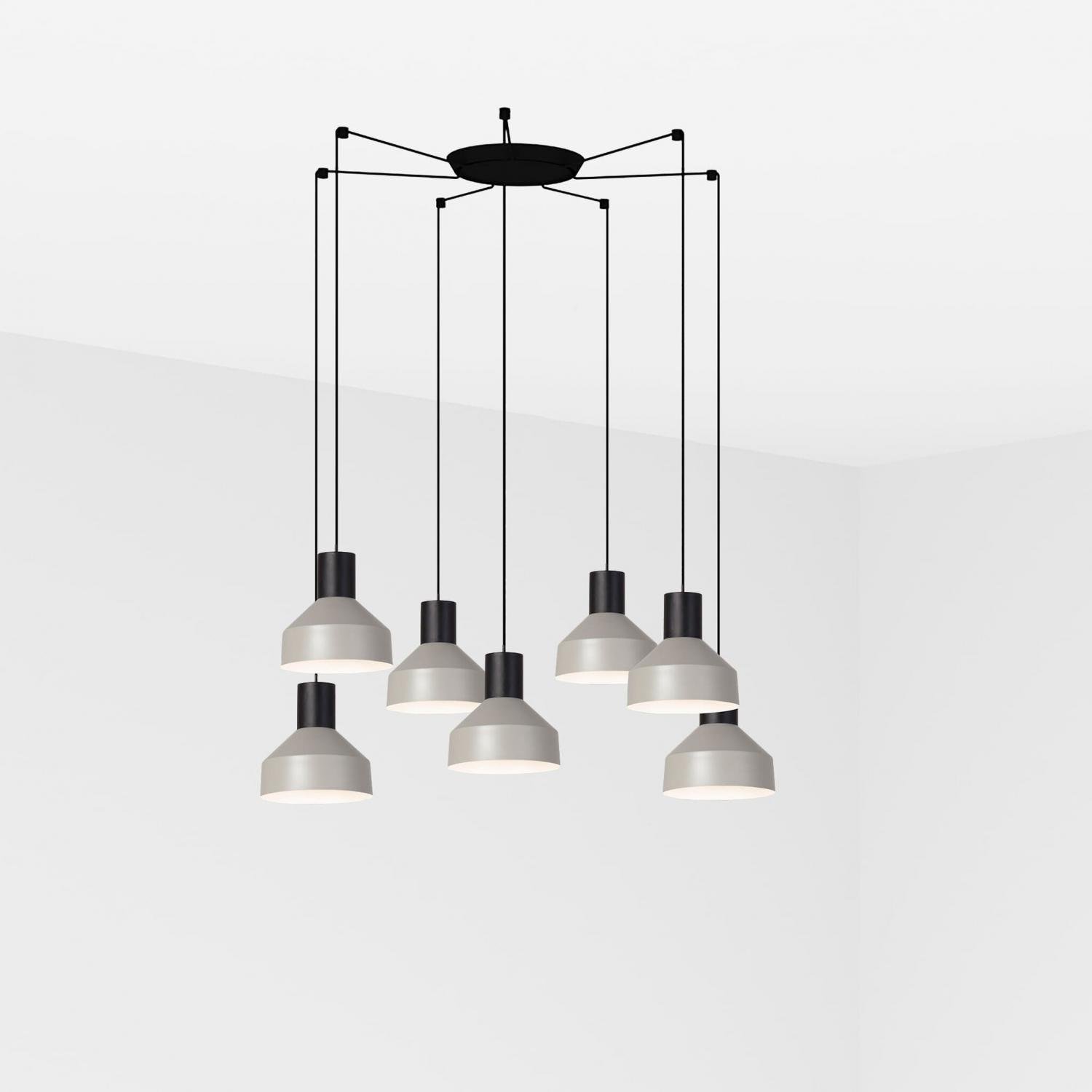 Levně FARO 68593-7L KOMBO 200 závěsné svítidlo, šedá, 7L - FARO