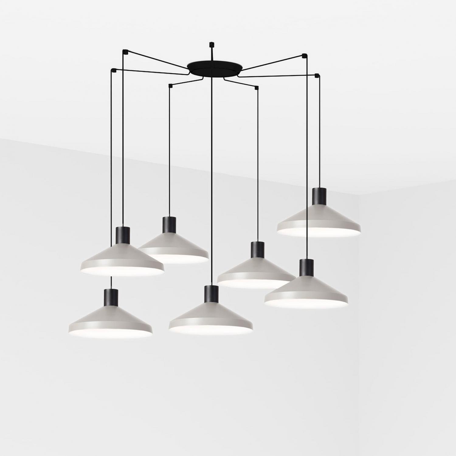 FARO 68595-7L KOMBO 400 závěsné svítidlo, šedá, 7L - FARO