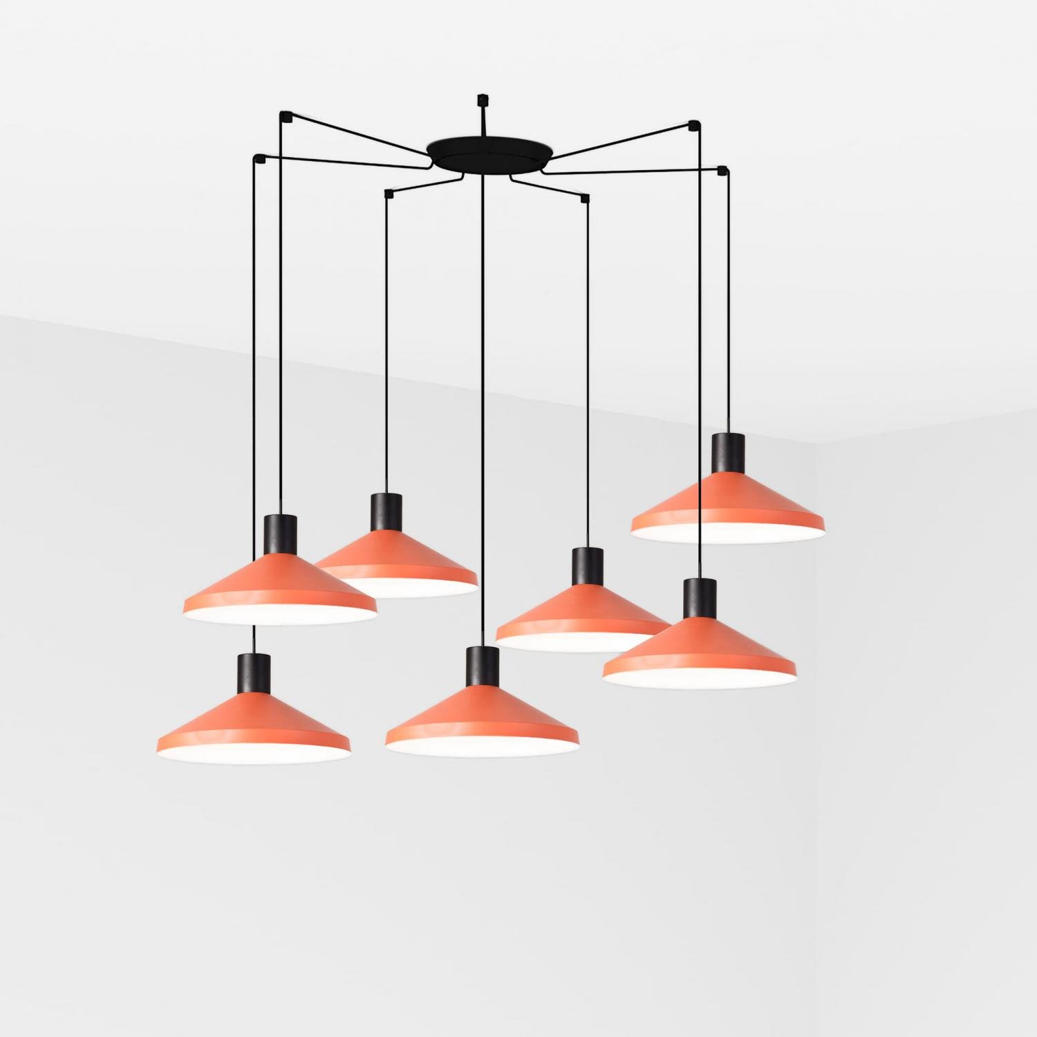 Levně FARO 68597-7L KOMBO 400 závěsné svítidlo, terakota, 7L - FARO
