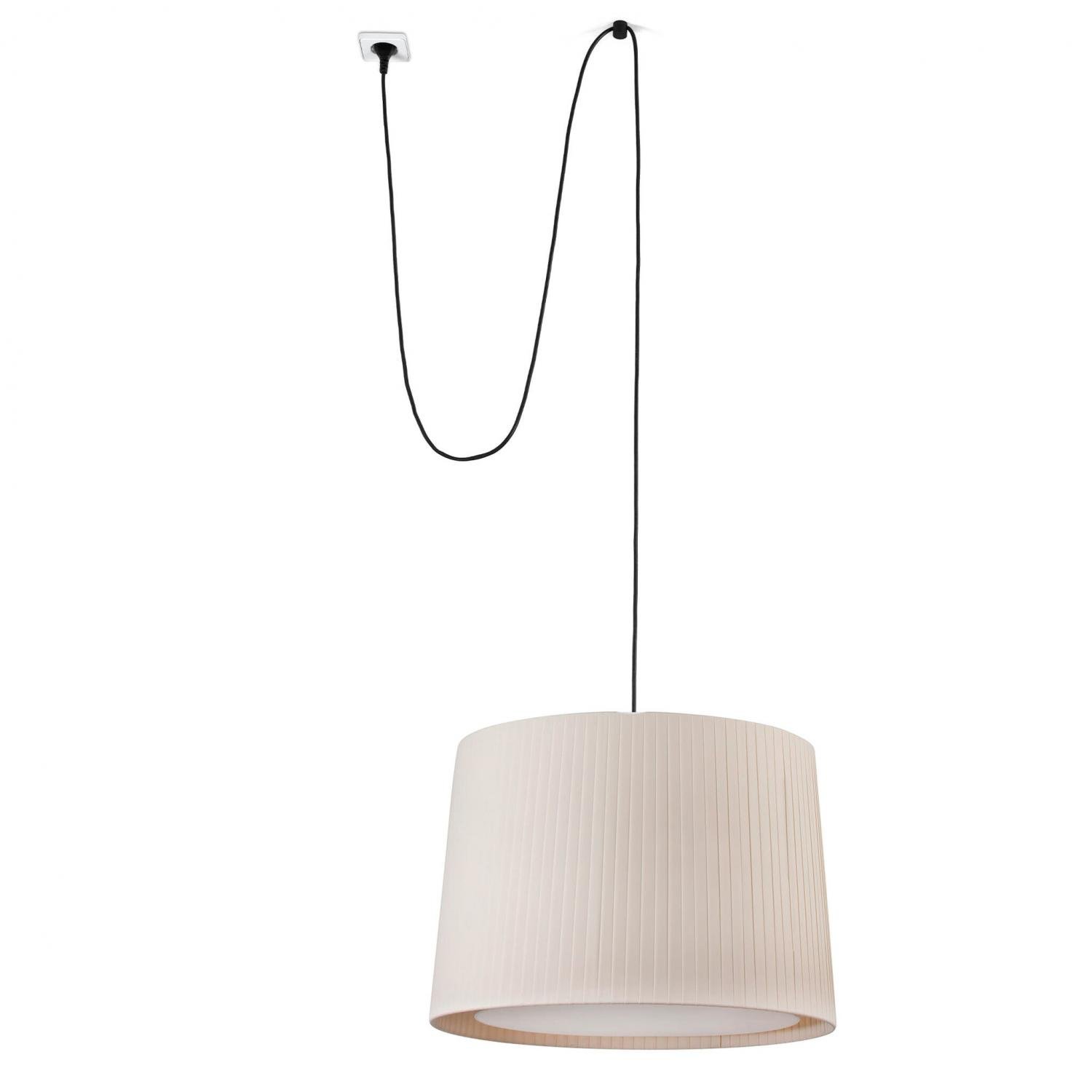 Levně FARO 68604-44 SAMBA závěsné svítidlo, černá/béžová, se zástrčkou - FARO