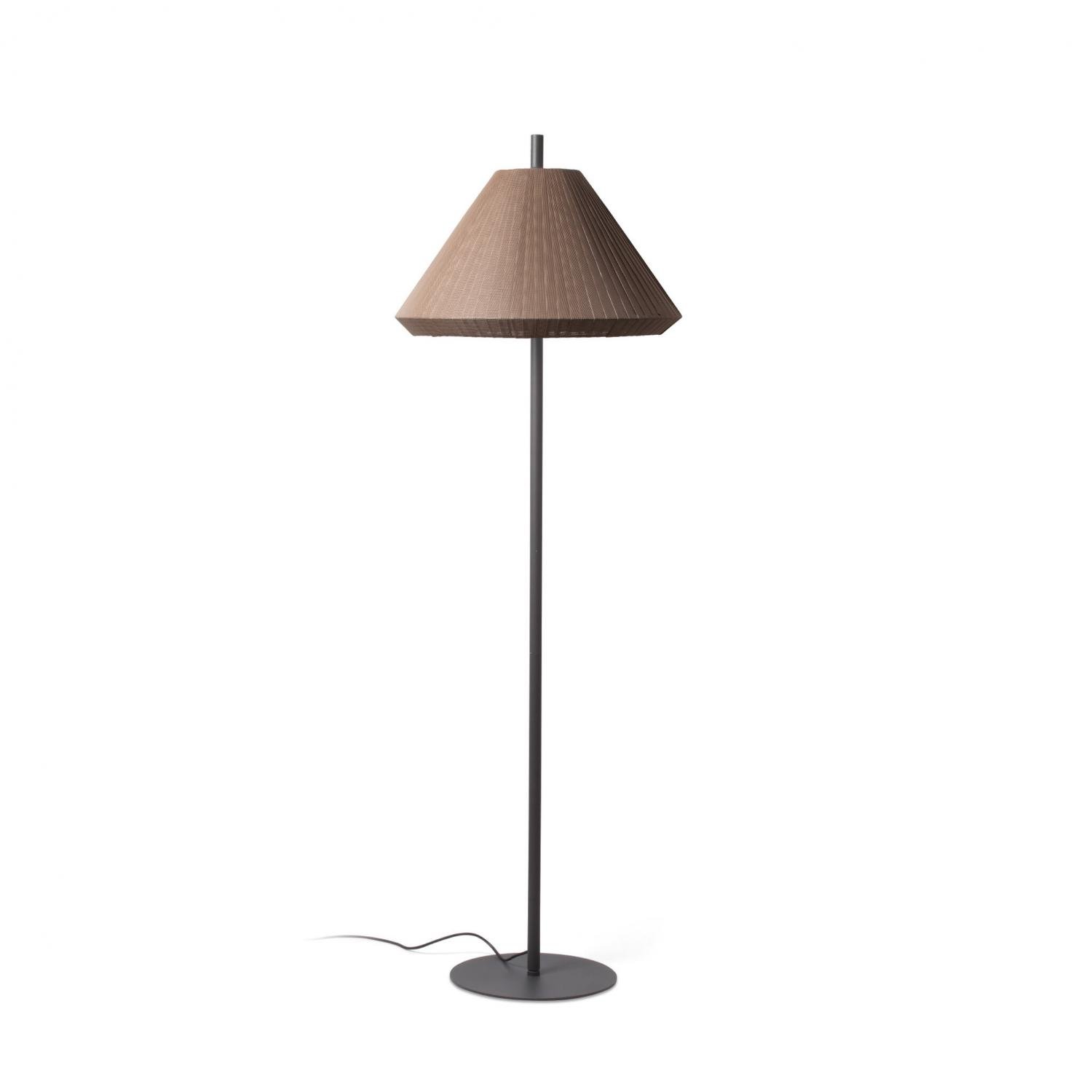 Levně FARO 71569-06 SAIGON šedá/hnědá stojací lampa 2M T70 - FARO