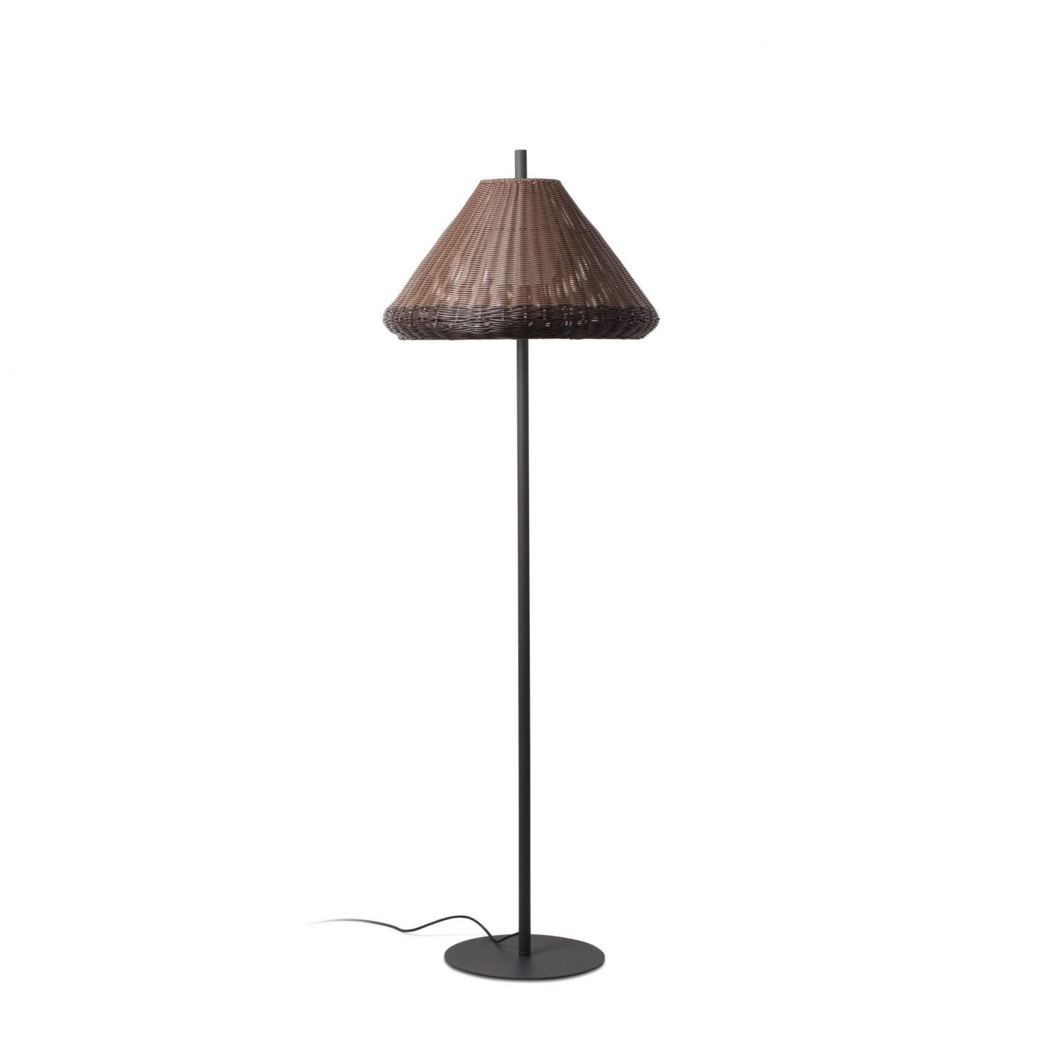 Levně FARO 71569-07 SAIGON šedá/hnědá stojací lampa 2M W70 - FARO