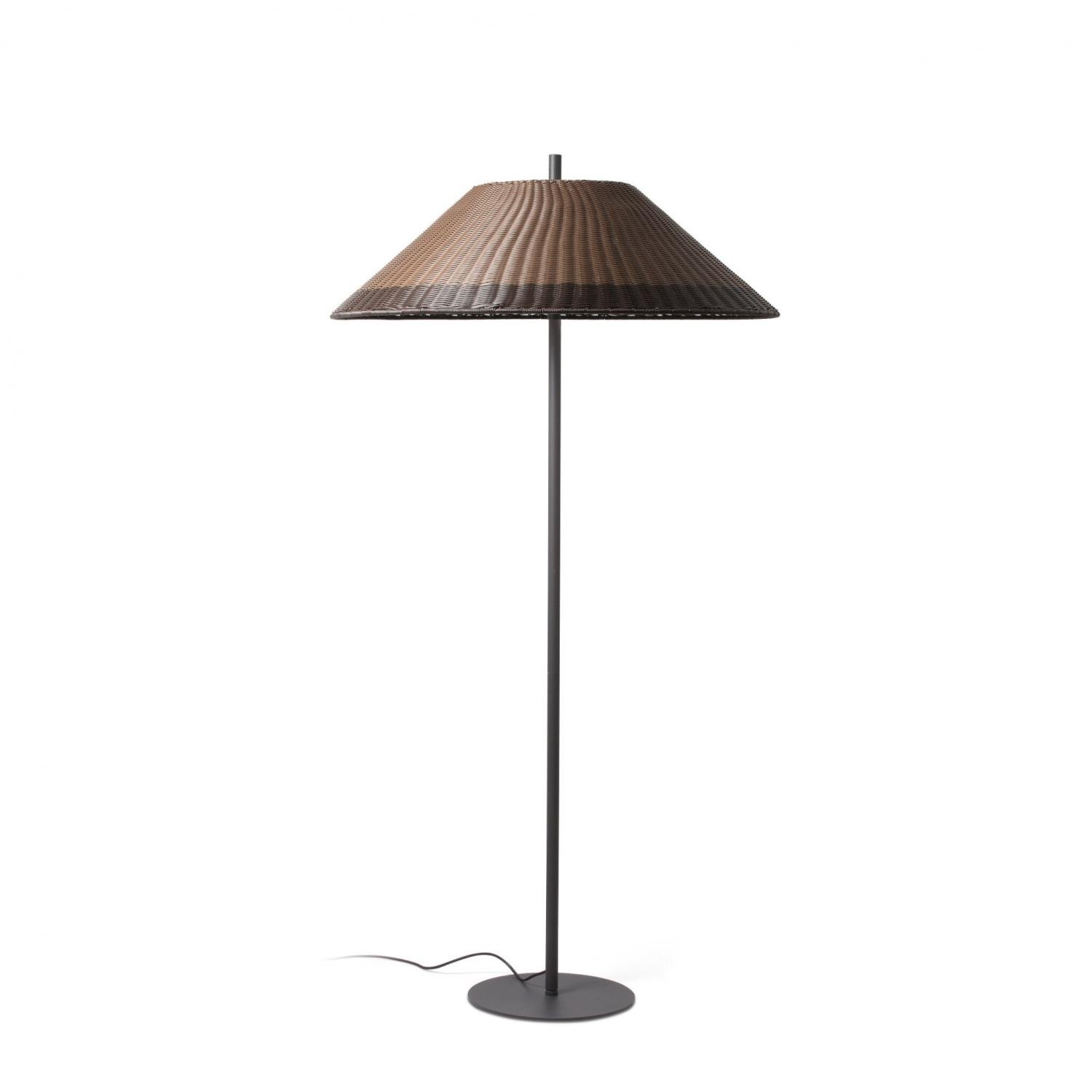 Levně FARO 71569-08 SAIGON šedá/hnědá stojací lampa 2M W100 - FARO