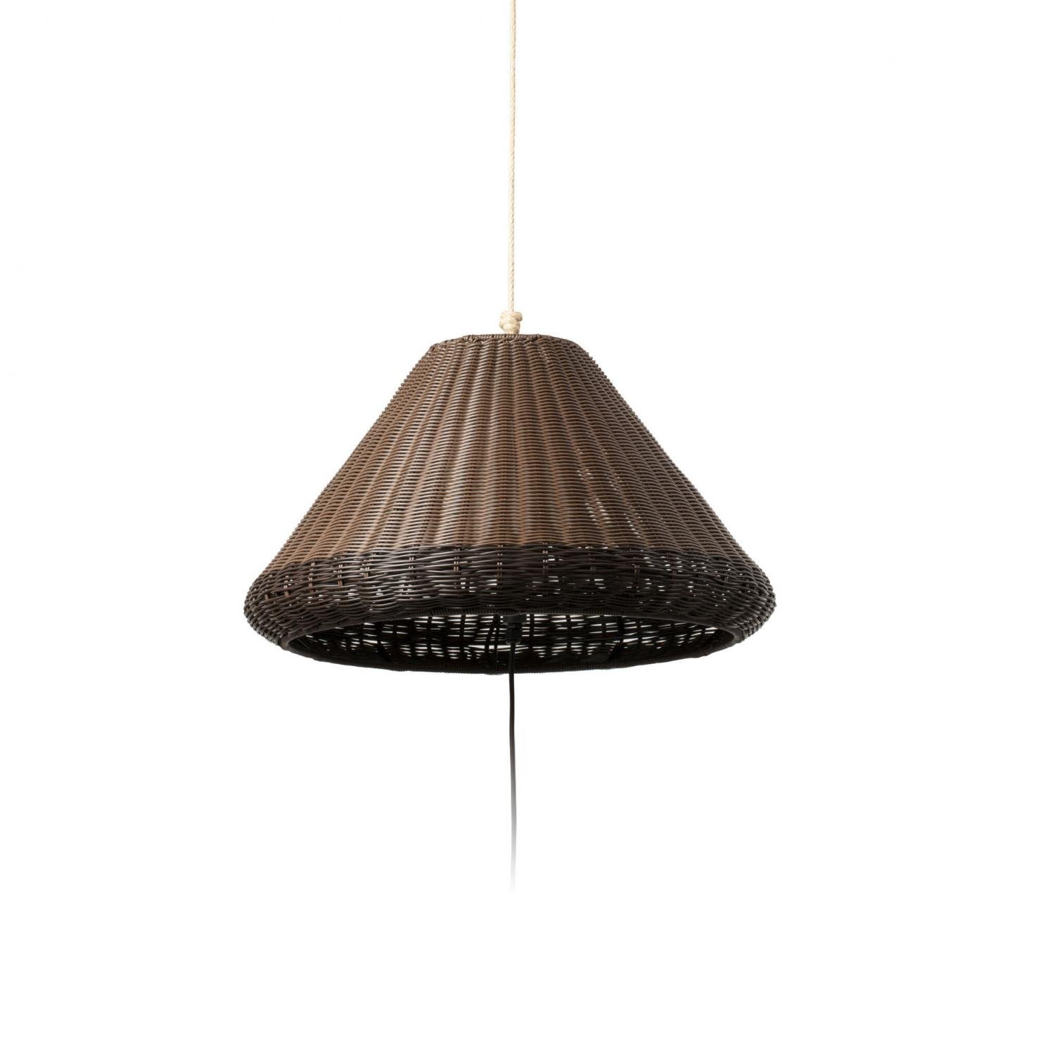 Levně FARO 71584-07 SAIGON šedá/hnědá, přenosné a závěsné svítidlo W70 - FARO