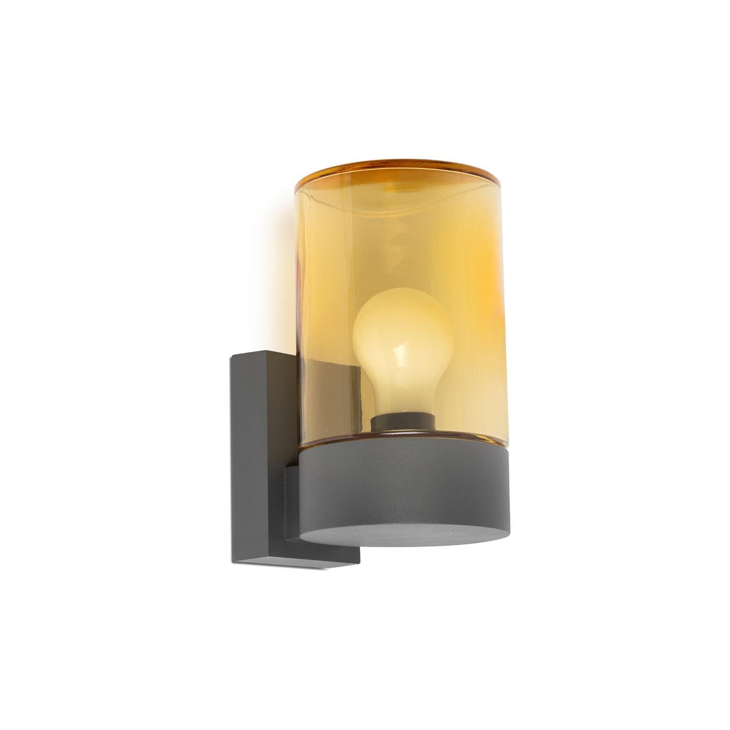 Levně FARO 71745 KILA nástěnná lampa, tmavě šedá, jantarová - FARO