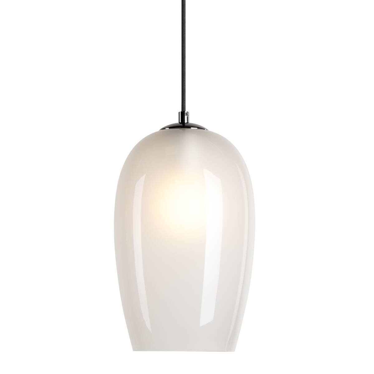 LA 1006402 PANTILO OVAL PD E27 závěsné svítidlo, bílá/chrom - BIG WHITE (SLV)