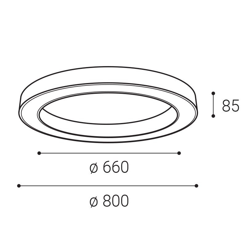 LED2 1273751DT Svítidlo stropní  SATURN SLIM 80, W TRIAC DIM 60W 2CCT 3000K/4000K bílá - LED2 Lighting (obrázek 3)