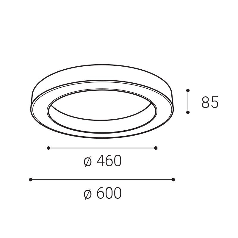 LED2 1273651DT LED2 Stropní svítidlo SATURN SLIM 60, W TRIAC DIM 50W 2CCT 3000K/4000K bílá - LED2 Lighting (obrázek 3)
