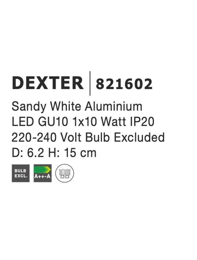 NV 821602 Bodové svítidlo DEXTER bílý hliník GU10 1x10W - NOVA LUCE (obrázek 4)