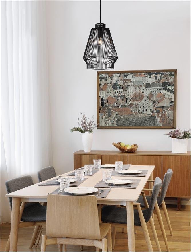 NV 9586510 Závěsné svítidlo BREDO černý hliník černý kabel E27 1x12W 230V IP20 bez žárovky - NOVA LUCE