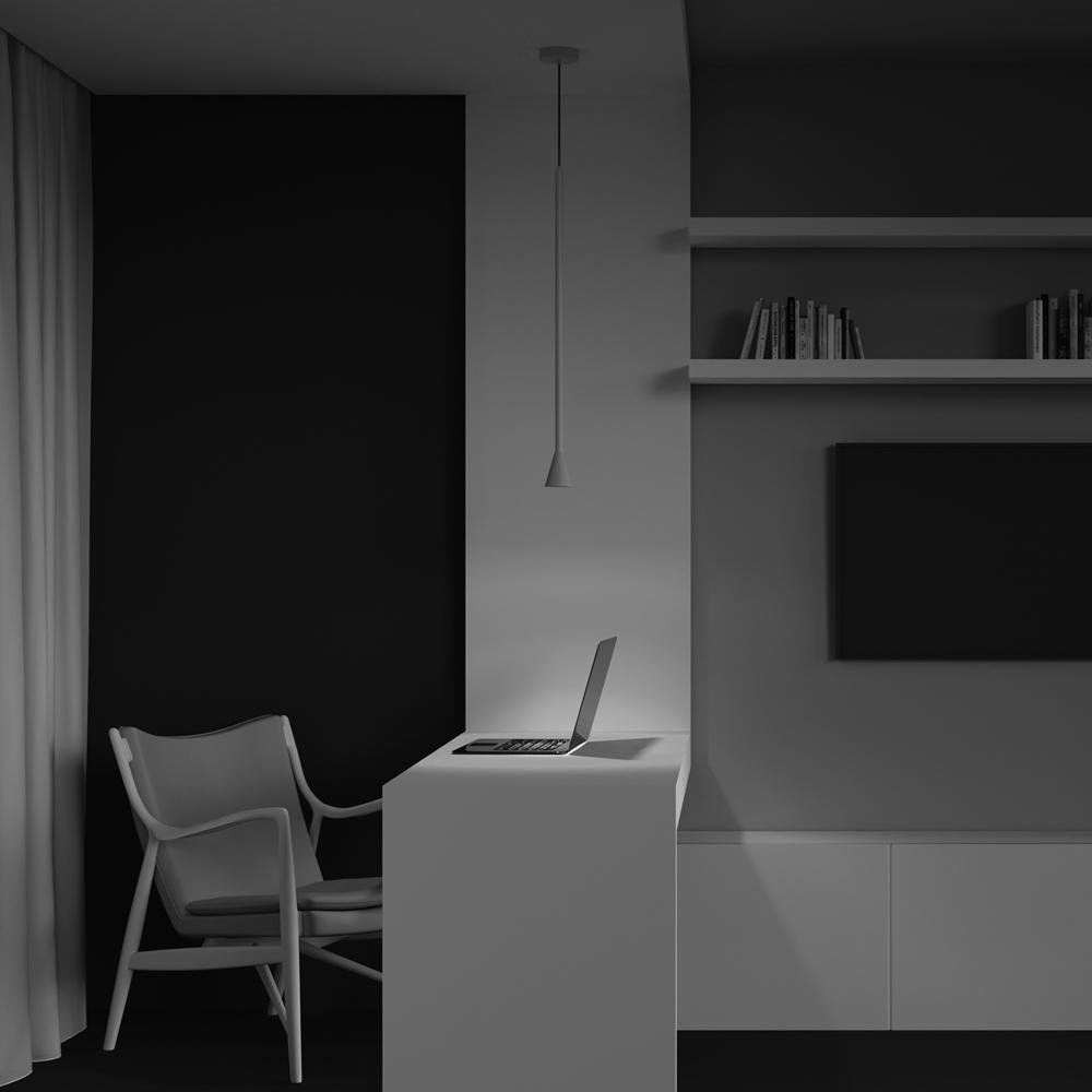 M P064PL-01W Závěsné svítidlo Arrow 40W bílý kov moderní design - MAYTONI (obrázek 4)