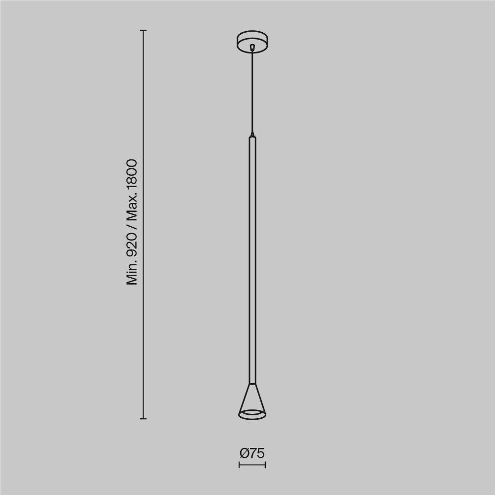 M P064PL-01W Závěsné svítidlo Arrow 40W bílý kov moderní design - MAYTONI (obrázek 5)