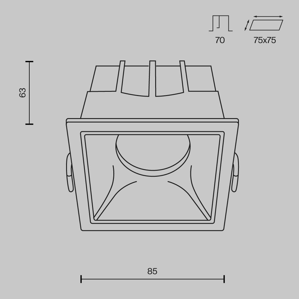 M DL043-01-15W3K-D-SQ-W Vestavné svítidlo  DL043-01-15W3K-D-SQ-W - MAYTONI (obrázek 8)
