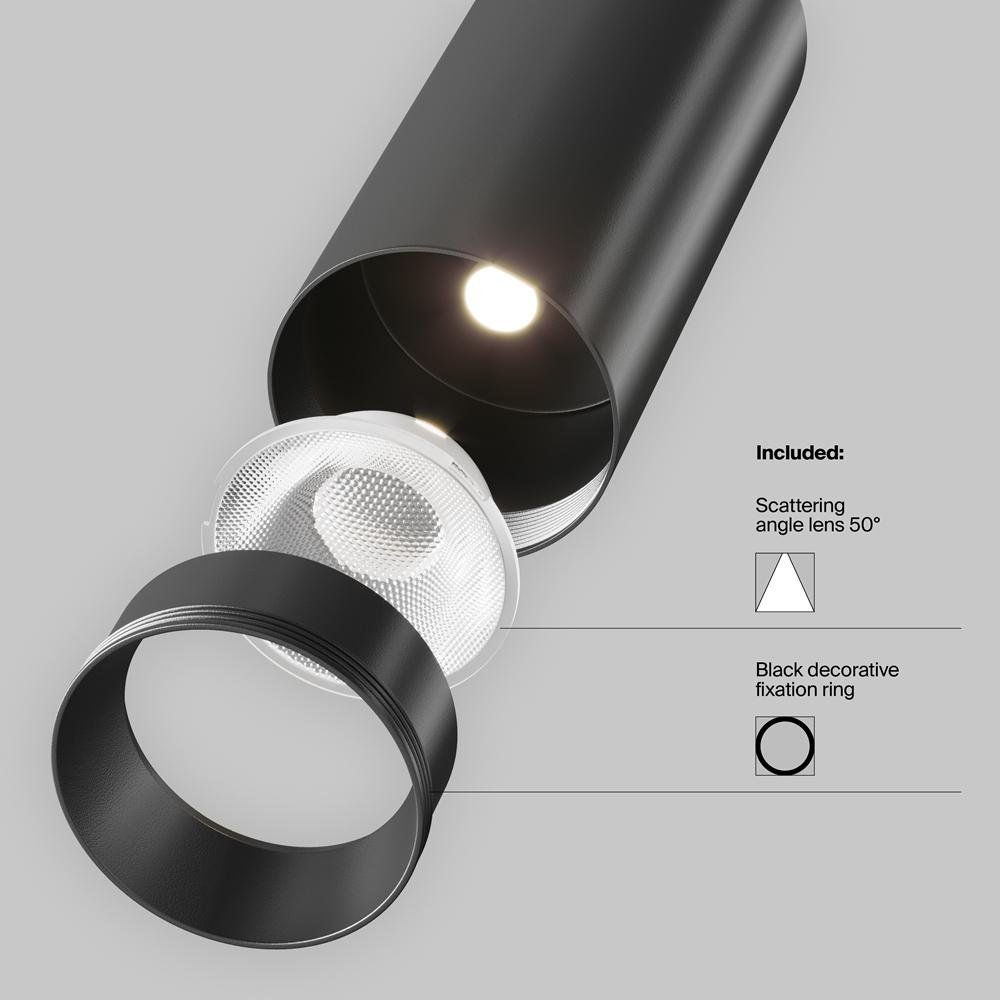 M TR021-1-12B3K-W-D-B Svítidlo pro kolejnicový systém Focus LED 3000K 12W 900lm černý hliník stmívatelné Unity - MAYTONI (obrázek 5)