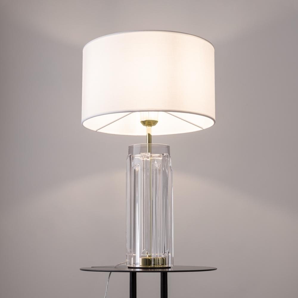 M MOD304TL-01G Stolní lampa Muse E27 60W bílá textil/sklo/zlatá - MAYTONI (obrázek 2)