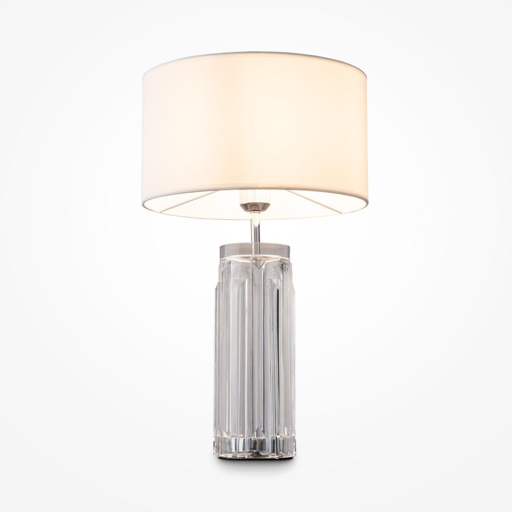 M MOD304TL-01CH Stolní lampa Muse 60W E27 bílá textilní stínidlo kov sklo - MAYTONI