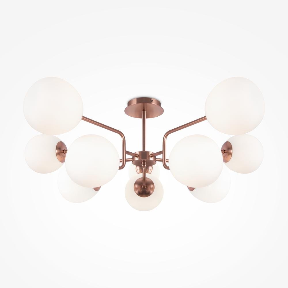 M MOD221PL-10G Závěsné svítidlo Erich E14 10x40W bílá/zlatá kov sklo designové - MAYTONI
