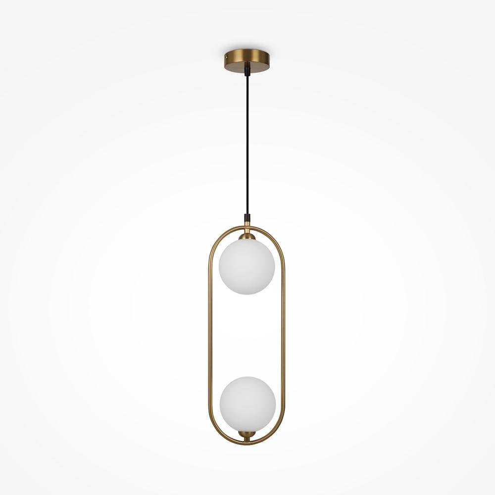 M MOD013PL-02BS1 Závěsné svítidlo Ring 2xG9 50W bílá/mosaz kov/sklo designové - MAYTONI