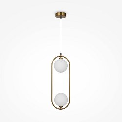 Obrázek pro produkt Závěsné svítidlo Ring 2xG9 50W bílá/mosaz kov/sklo designové - MAYTONI