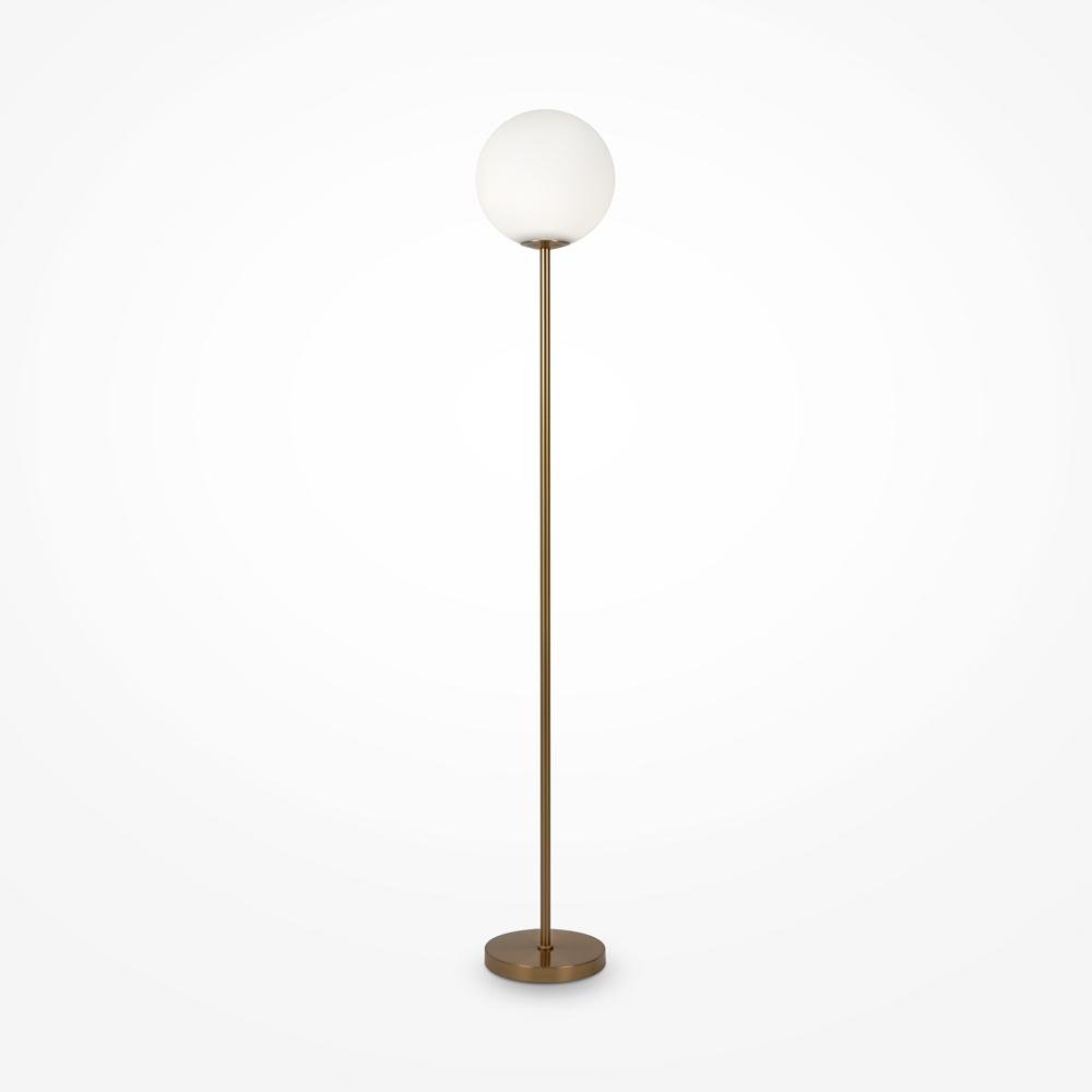 M MOD013FL-01BS Stojací lampa Ring E27 60W bílá mosaz kov sklo - MAYTONI