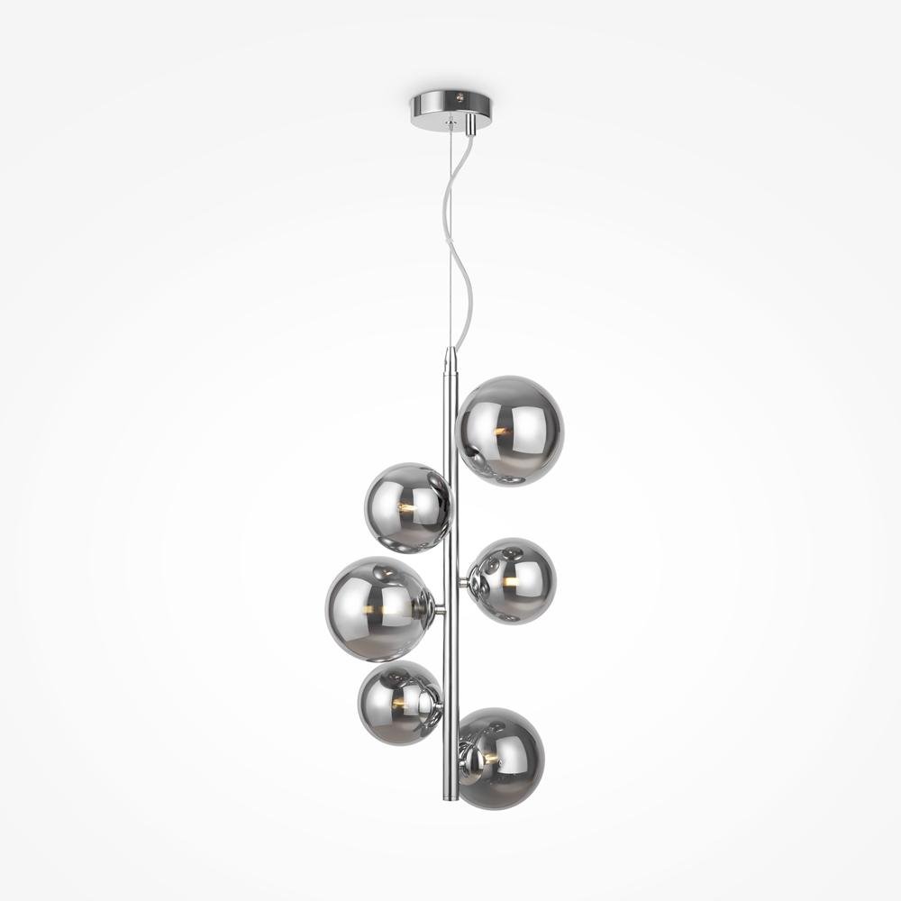 M MOD545PL-06CH Závěsné svítidlo Dallas 6x28W kouřové sklo chrom kov designové - MAYTONI
