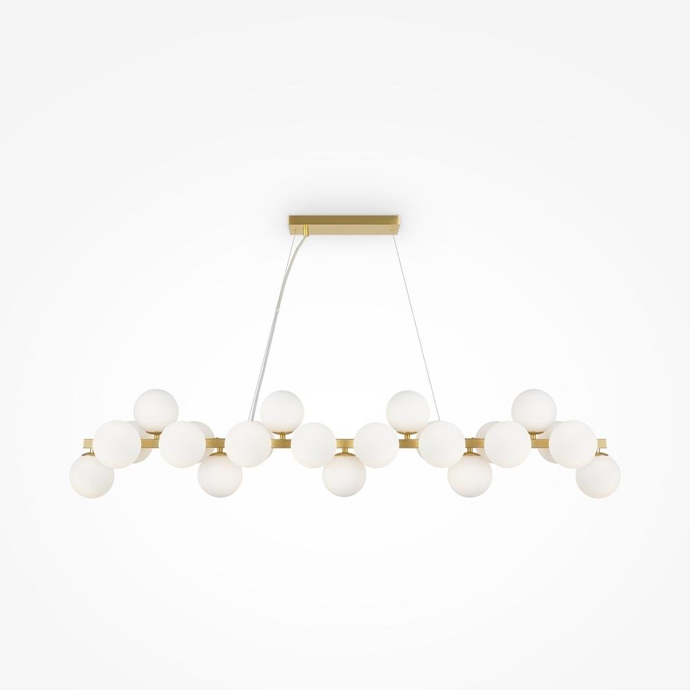 M MOD547PL-25BS Závěsné svítidlo Dallas 25xG9 28W bílá/mosaz kov/sklo designové - MAYTONI