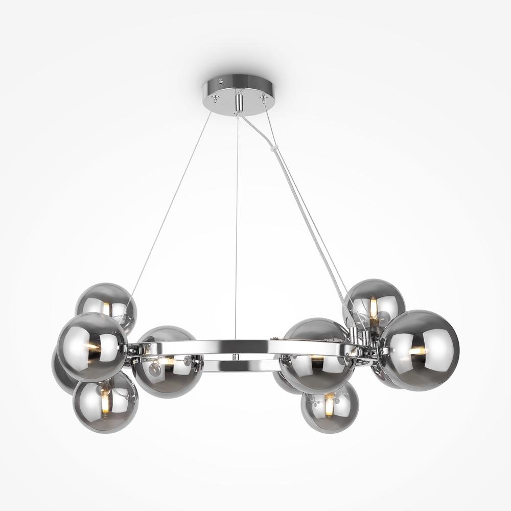 M MOD545PL-11CH AKCE - Závěsné svítidlo Dallas 11x28W kouřové sklo chrom kov designové - MAYTONI