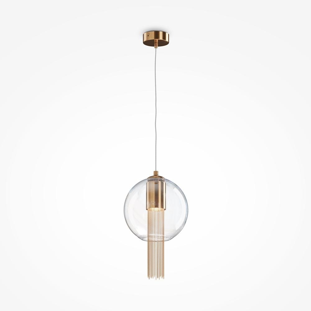 M P095PL-01BZ Závěsné svítidlo Flusso 12W čirá sklo bronz kov designové - MAYTONI