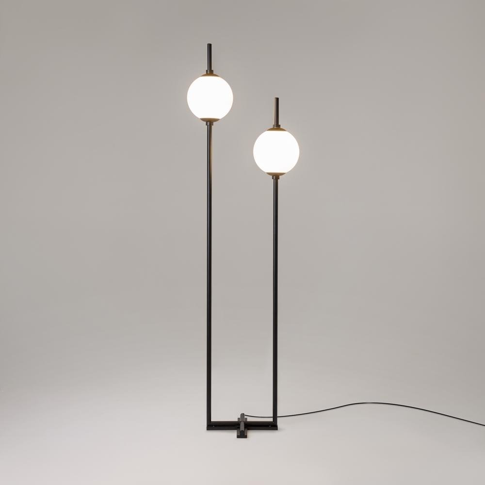 M Z020FL-L12BK Stojací lampa The Sixth Sense 3000K 12W teplá bílá 750lm bílá/černá kov/sklo LED - MAYTONI (obrázek 2)