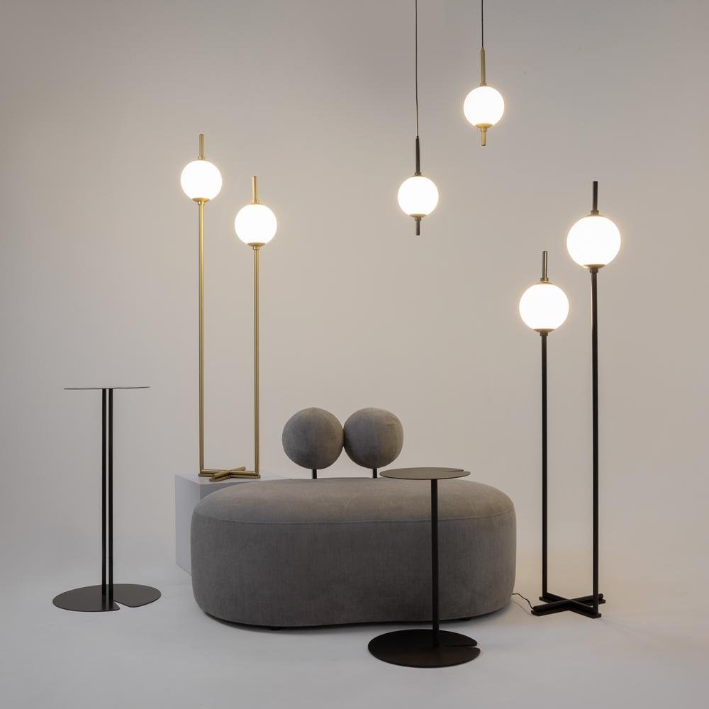 M Z020FL-L12BK Stojací lampa The Sixth Sense 3000K 12W teplá bílá 750lm bílá/černá kov/sklo LED - MAYTONI (obrázek 5)