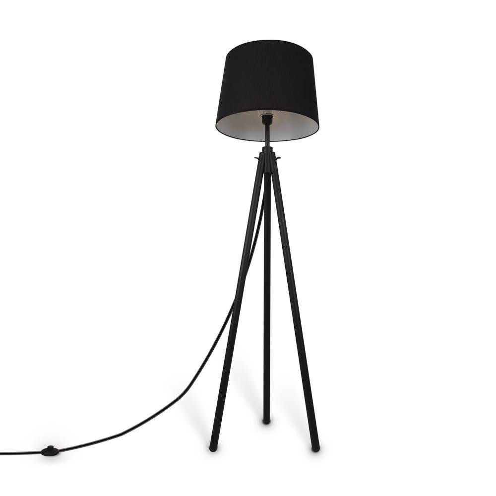 M Z177FL-01B Stojací lampa Calvin 60W černá kov/dřevo textilní stínidlo - MAYTONI (obrázek 3)