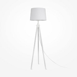 Obrázek pro produkt Stojací lampa Calvin 60W bílá kov dřevo textil moderní design - MAYTONI