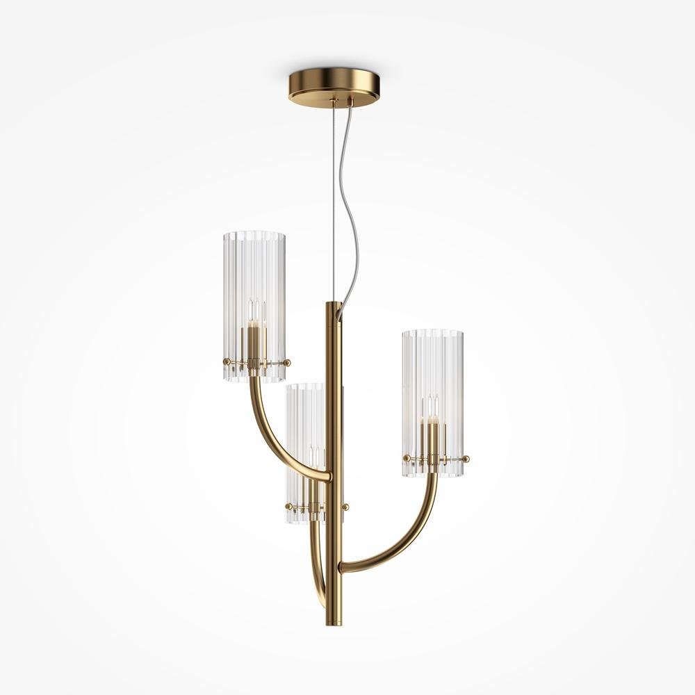 M MOD223PL-03BS Závěsné svítidlo Arco 3x40W mosaz sklo designové - MAYTONI