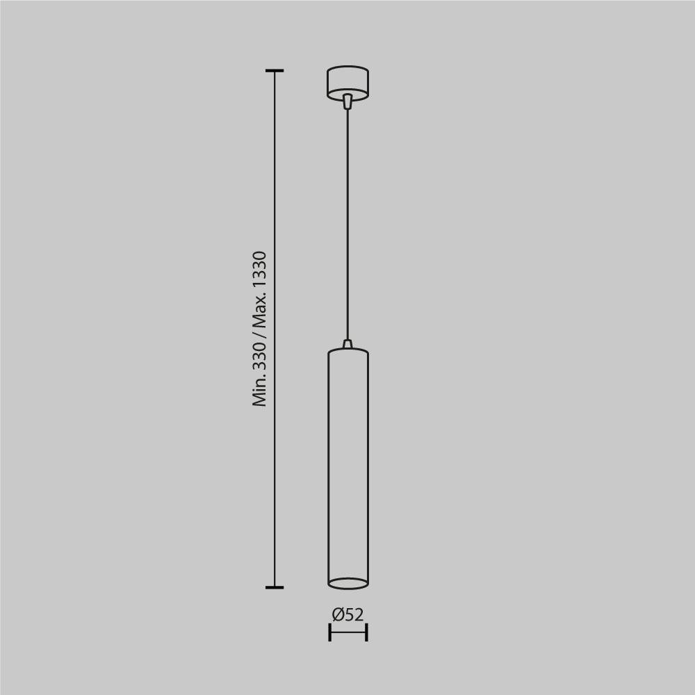M P072PL-L12B3K-1 Závěsné svítidlo Focus LED 3000K 12W teplá bílá černý hliník - MAYTONI (obrázek 8)