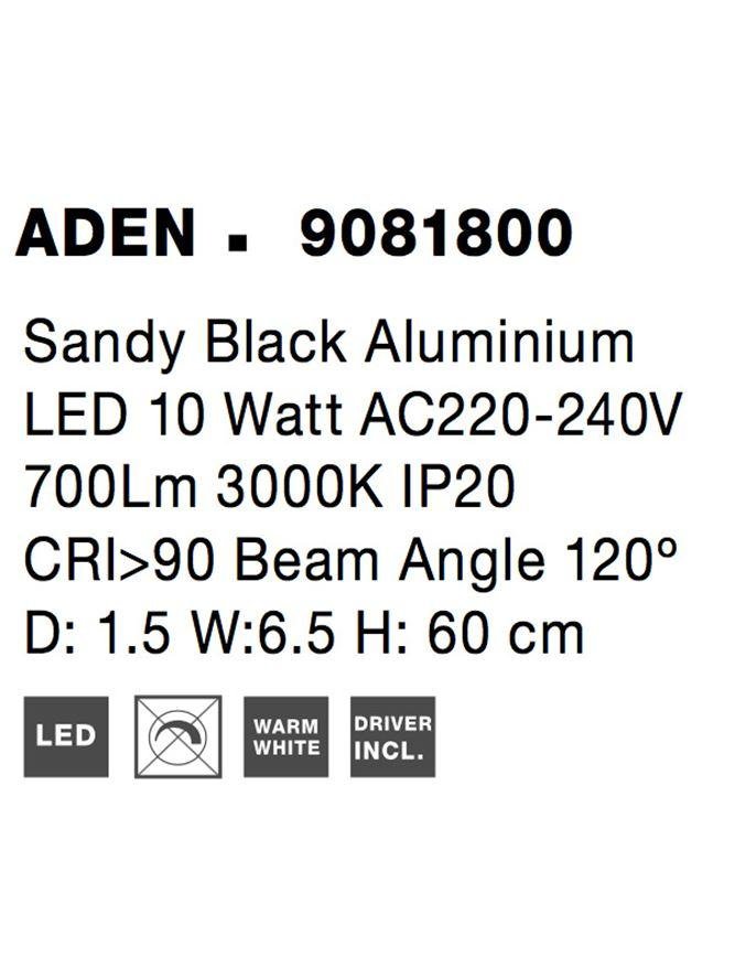 NV 9081800 Nástěnné svítidlo ADEN černý hliník LED 10W 220-240V 3000K IP20 - NOVA LUCE (obrázek 7)