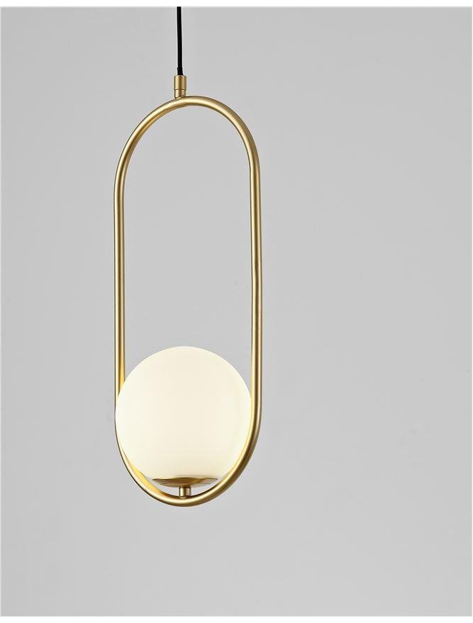 NV 9988170 Svítidlo závěsné OBITAR opálové sklo mosazný zlatý kov G9 1x5W 230V IP20 bez žárovky - NOVA LUCE