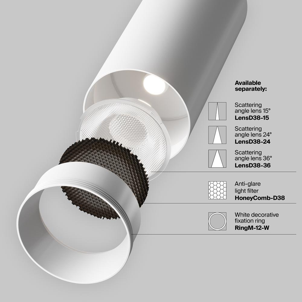 M TR021-1-12W4K-W-D-W Svítidlo pro kolejnicový systém Focus LED 4000K 12W studená bílá hliník stmívatelné Unity - MAYTONI (obrázek 7)