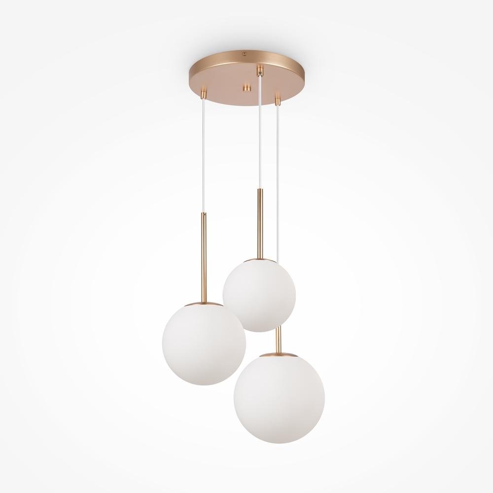 M MOD321PL-03G1 Závěsné svítidlo Basic form E14 3x40W zlatá kov opálové sklo - MAYTONI