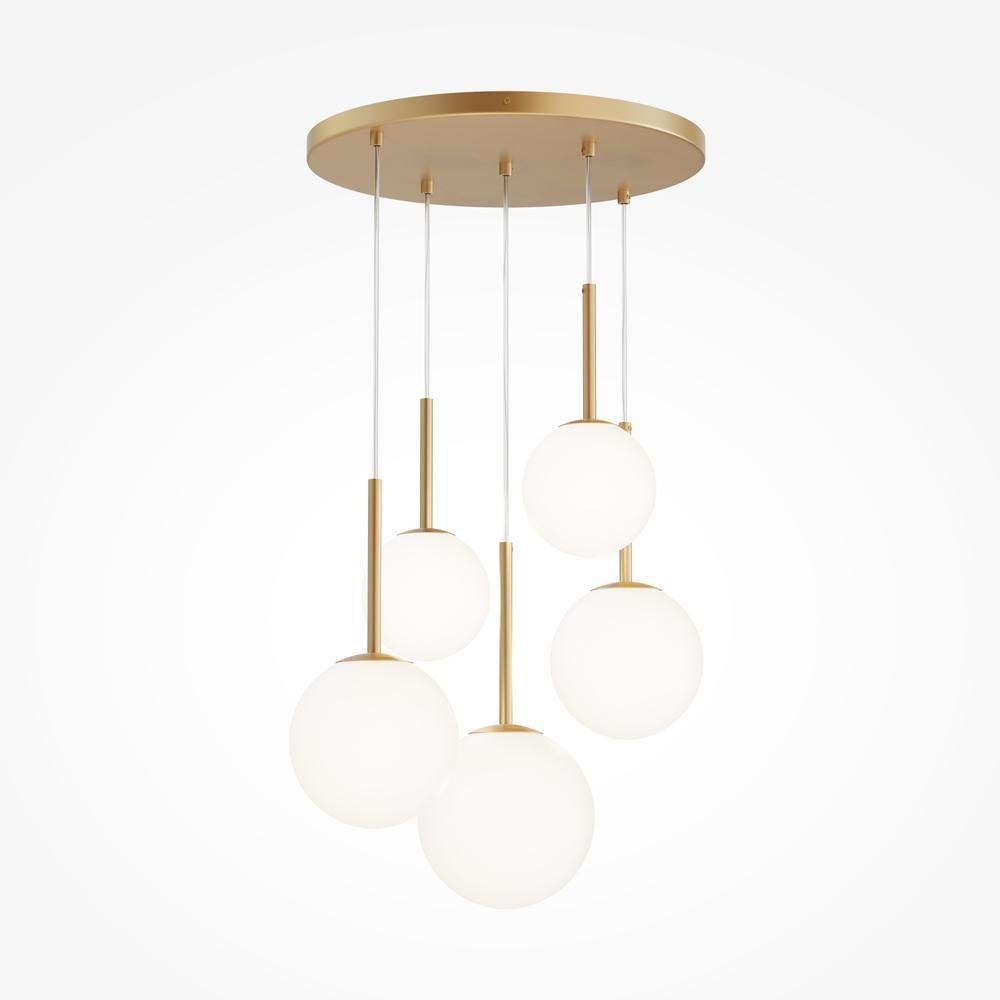 M MOD321PL-05G1 Závěsné svítidlo Basic form E14 5x40W zlatá kov sklo - MAYTONI