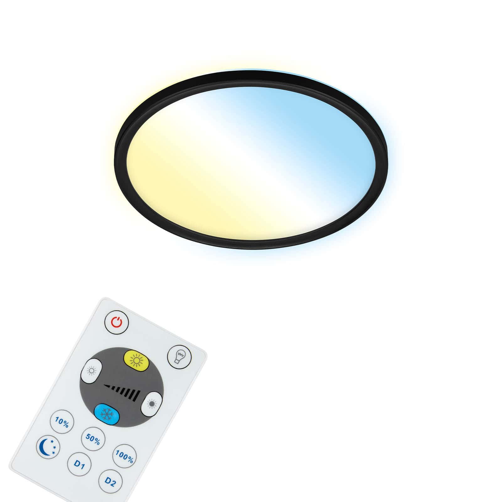 BRILO 7058-015 CCT svítidlo LED panel, pr. 29,3 cm, 18 W, 2400 lm, černá - BRILO