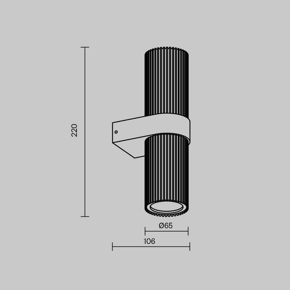 M MOD326WL-02MG Nástěnné svítidlo Dynamics GU10x2 2x50W zlatá hliník  - MAYTONI (obrázek 3)