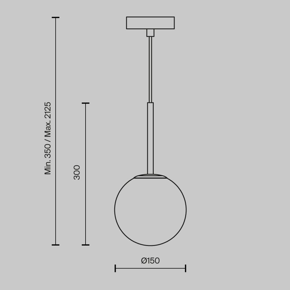 M MOD321PL-01B Závěsné svítidlo Basic form E14 40W černý kov opálové sklo - MAYTONI (obrázek 6)