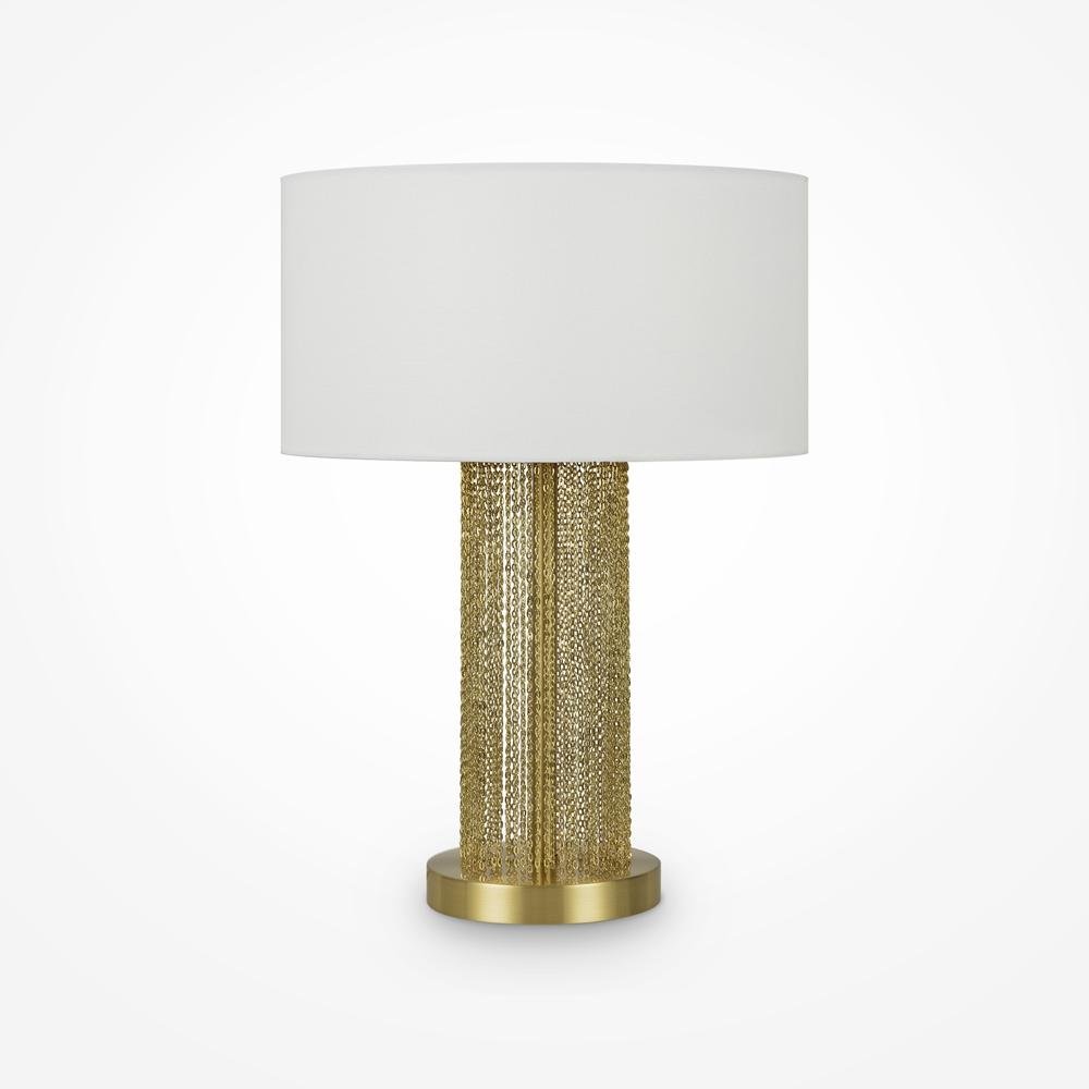 M MOD151TL-01G Stolní lampa Impressive E27 40W zlatá ocel bílý textilní stínidlo - MAYTONI