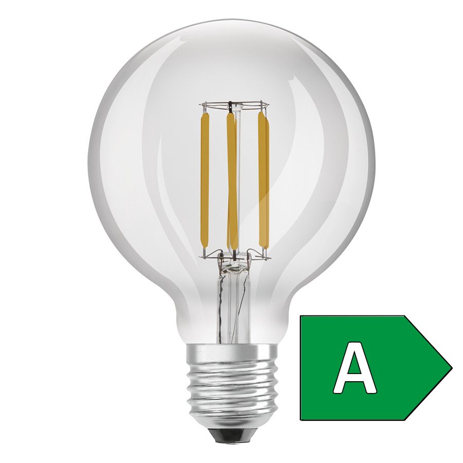 RED G13951 OSRAM ULTRA ECONOMY 210lm/W Globe 95 čirá 230V E27 LED EQ60 3000K - DESIGN RENDL