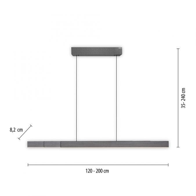 PN 2545-15 LED závěsné svítidlo PURE-MOTO-RISE elektricky nastavitelná výška dotykový vypínač 2700-5000K platina - PAUL NEUHAUS (obrázek 6)