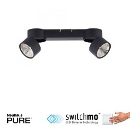 Obrázek pro produkt Stropní svítidlo PURE-NOLA 2x LED 15W 3000K černé - PAUL NEUHAUS