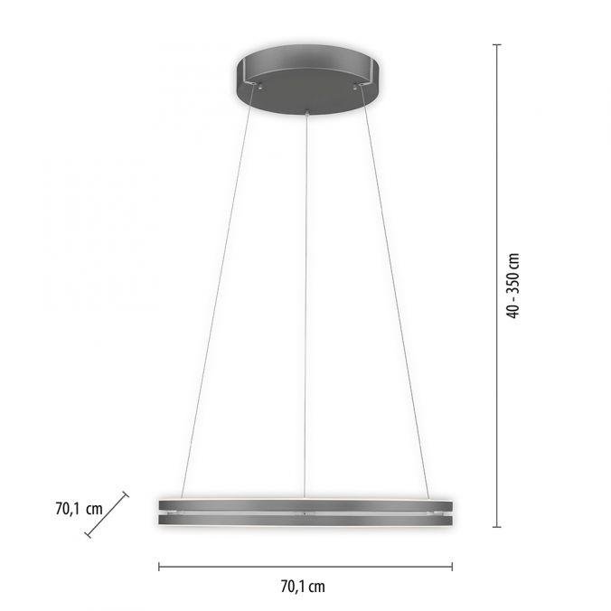 PN 2551-15 Paul Neuhaus LED závěsné svítidlo PURE-E-LOOP elektrické 2700-5000K šedá mystic - PAUL NEUHAUS (obrázek 6)